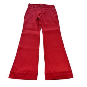 Cabi Trouser Flare Linen Valentine Red NWOT Women’s Size 6